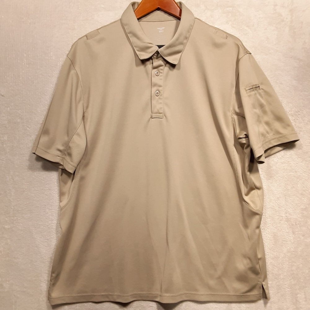 Mier Mens Short Sleeve Tactical Polo Shirt Sz.XL/Biege/Outdoor/Performance